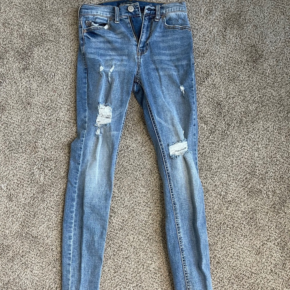 Distressed denim